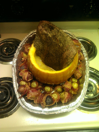 Illustration for article titled Bend over, Abigail May: Some guy made all the food from Patton Oswalt's “Black Angus” bit